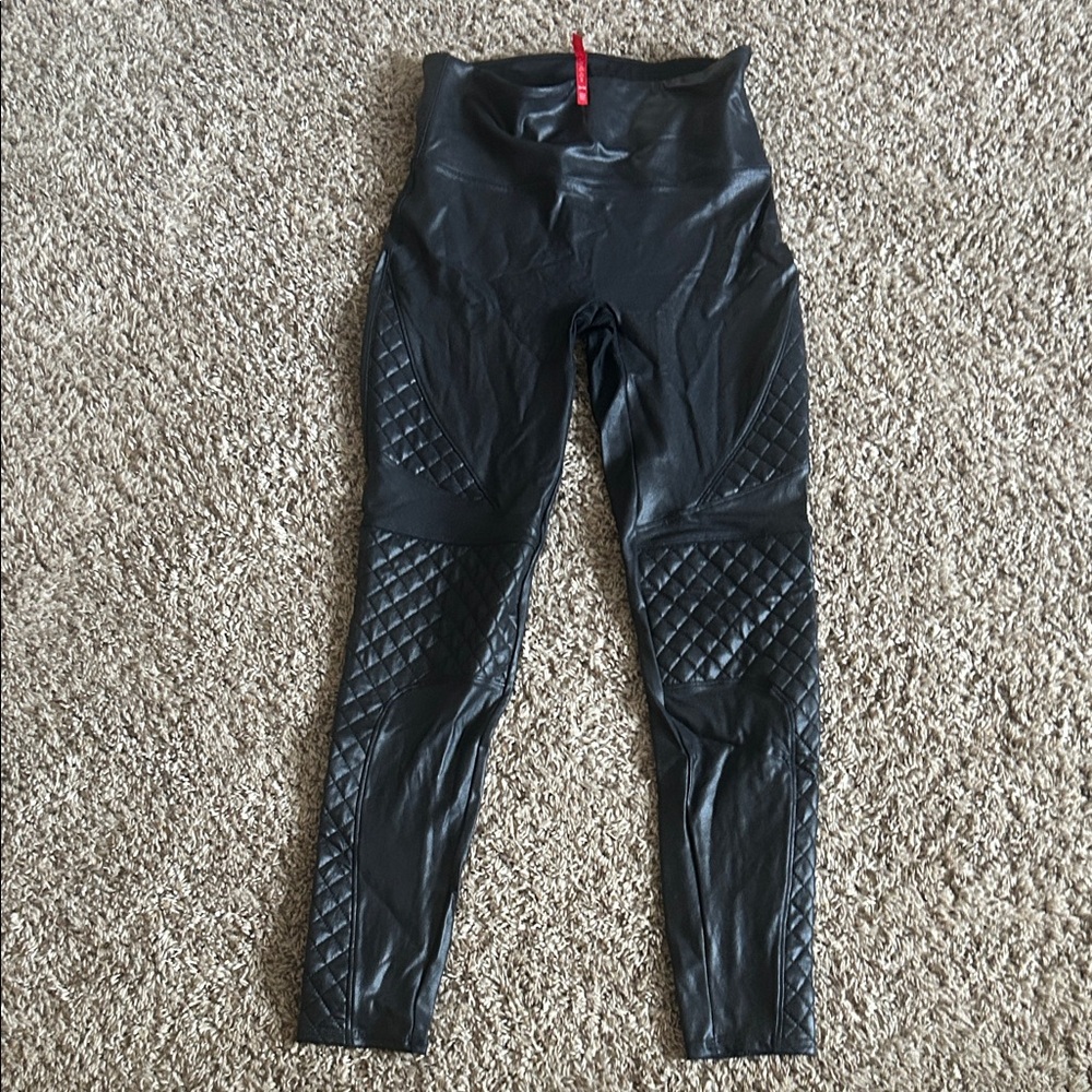 SPANX Black Faux Leather Leggings